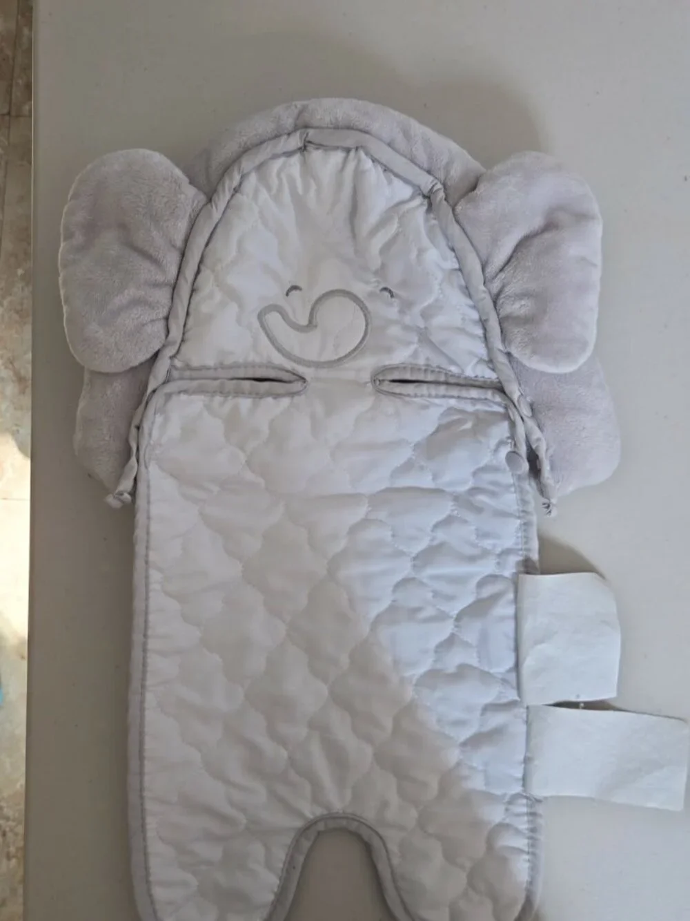 Infant elephant car seat insert